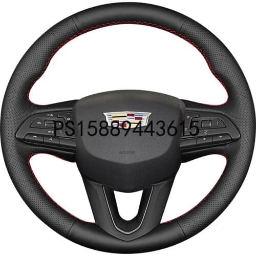 DIY leather hand sewn steering wheel cover 20 for Cadillac xt4 new CT5 special cT4