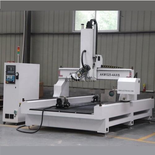 Jinan Manufacture cnc router 4 axis machine for wood AKM1325 ATC cnc 3d wood carving machine price