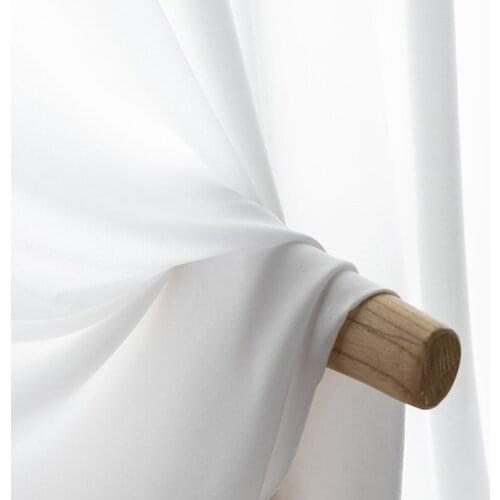 White Curtain Window Tulle for Living Room Bedroom Kitchen Finished Modern Chiffon Solid Sheer Voile Treatment Decorations Panel