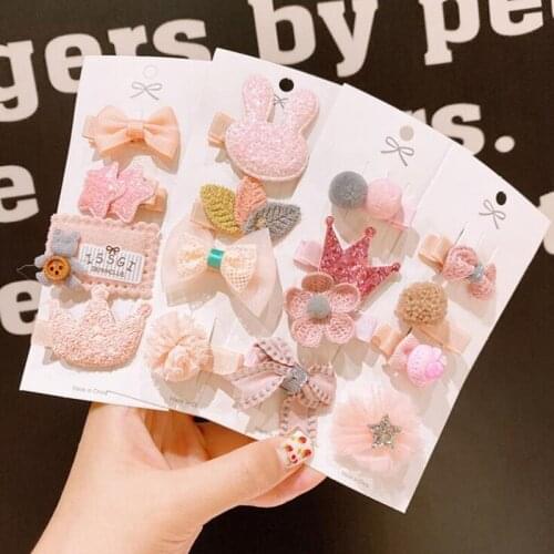 New Fashion Girl Pink Stars Flower Crown Hairpin Children Sweet Hairpin Hairpin Hair Accessories Fashion Hair Accessories