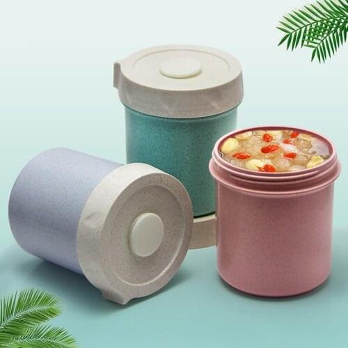 Eco-friendly Practical Durable Leakage-proof Safe 400ml Bamboo Fiber Soup Mug Food Jar Food Thermal Cup Food Container