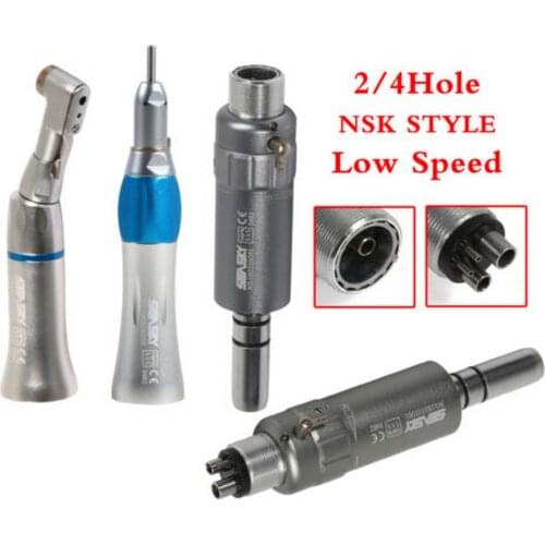 EP Dental Tool Slow Low Speed Handpiece Contra Angle Straight E-type Air Motor 2/4Hole Latch type External Single Spray Fit NSK