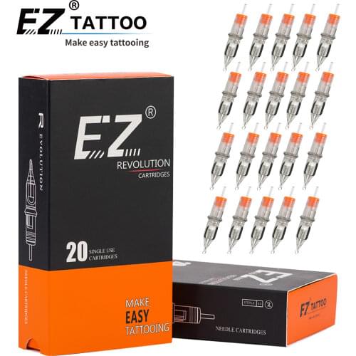 EZ Revolution Cartridge Tattoo Needles Round Shader 3.5 MM Medium Taper for Rotary Machine & Grips 20 PCS/Box