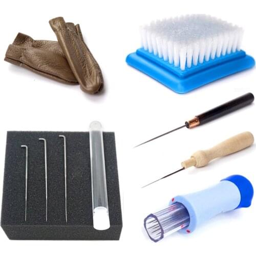Easy Felting Tools (3 Type) + Needle + Gloves + Foam Accessories Needle Felting Tool for Beginners Handmade DIY Craft Tool Sets
