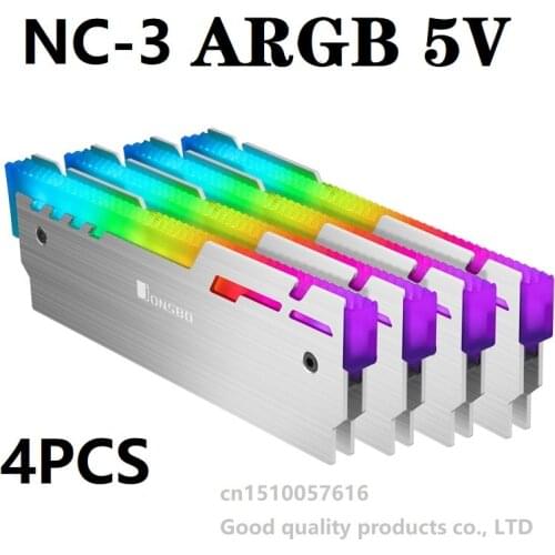 JONSBO NC-3 Memory Cooler Glowing Cooling Vest 5V ARGB LED light Aluminum Radiator Desktop RAM Heatsink 1 Set 4 pieces