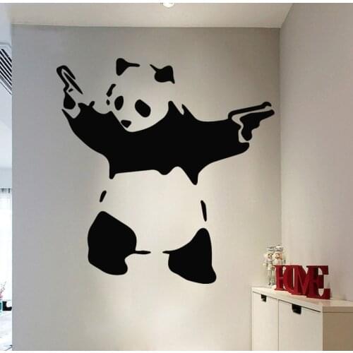 Muyuchunhua Cute Panda Wall Stickers for Boy Home Decor Living Room Bedroom Kong Fu Vinyl Waterproof Wall Art Decal Removable