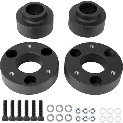 4pcs 2in Front 1.5in Car Chassis Rear Lift Leveling Kit Aluminum Black Fits for Dodge RAM 1500 4WD 2009-2018 Car Accessories
