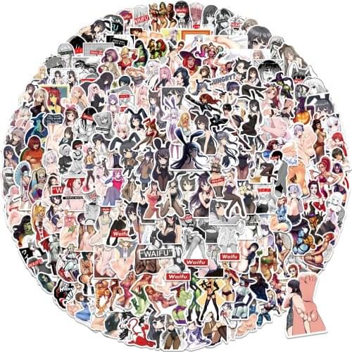 50/100/200 PCS Anime Kawaii Girls Hot Stickers Funny Laptop Guitar Skateboard Luggage Waterproof Graffiti Spoof Kids Toys
