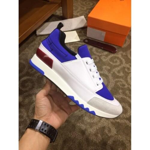 2020 New Leather Shoes Breathable and Comfortable Sneakers Sports Leisure Youth Shoes Black Blue