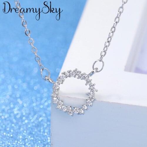 Korean New Charm Crystal Circle Necklaces Pendants For Women Statement Jewelry Choker Necklaces Bijoux Kolye
