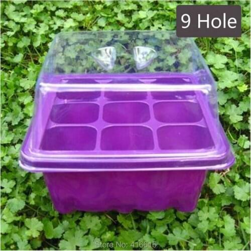 3sets/lot Seedling Tray Sprout Plate 9 Holes Nursery Pot Greenhouse Box Flower Bonsai Tool for Raising Seedling