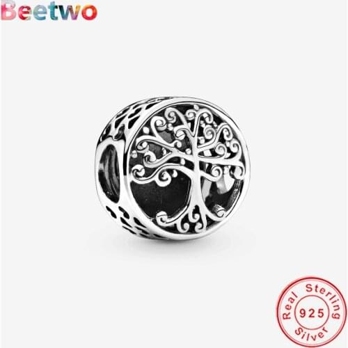Fit Original Pandora Bracelet Charms 925 Sterling Silver Openwork Family Roots Charm Charm Pendant Bead Jewelry Berloque