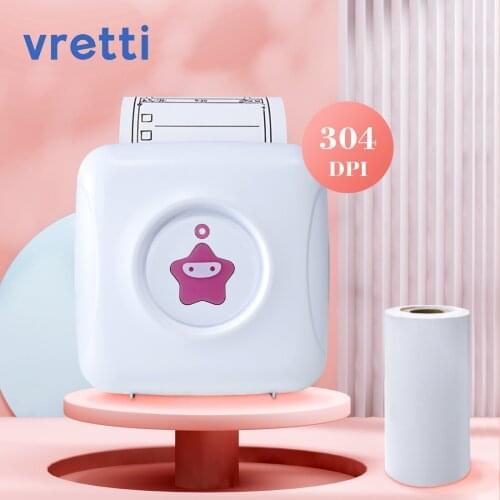 Vretti TP1 Wireless Portable Pocket Printer 48mm Mini Direct Thermal Printer Support Android IOS Bluetooth Ues Office Home POS