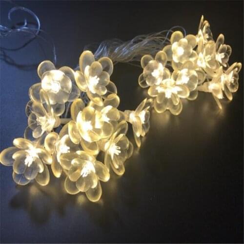 Lotus Flower Holiday Light 20LED String Lights Battery Operated Fairy Light For Christmas Tree Courtyard water Lily Decoration