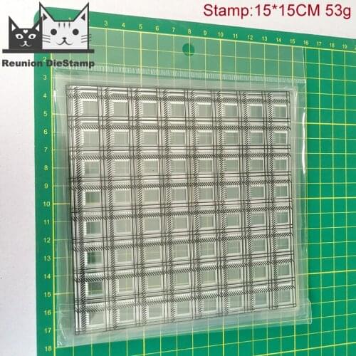 Reunion Lattice HANDMADE PLAID CLEAR STAMPS DIY Scrapbooking Card Album Paper Craft Rubber Transparent Silicon Clear Stamp