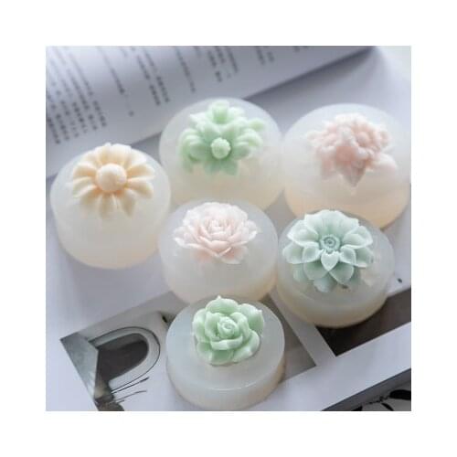 PRZY Silicone Mold Single hole mini flower soap molds fondant Molds Daisy rose lily cake mold Clay Resin Gypsum Chocolate Candle