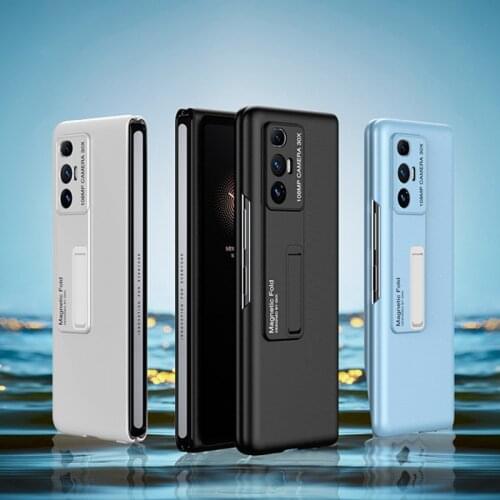 Luxury Ultra Thin Fiber Full Protection Case For Xiaomi Mi Mix Fold Matte Hard Liquid Plastic Folding Bracket Holder Back Cover