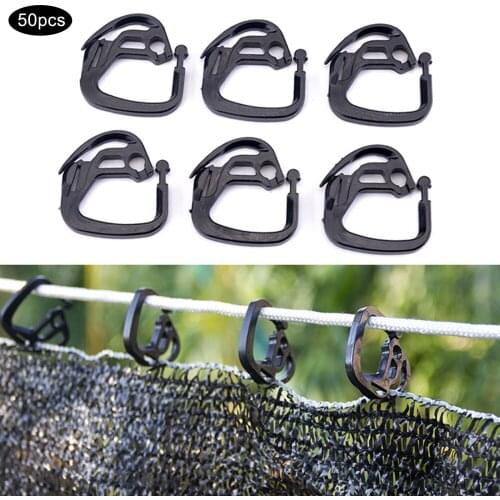 Net Fixed Hook Greenhouse Tools Gardening Supplies PE Easy To Recycle Black For Poultry Aquaculture Fence Curtain Wire Hooks