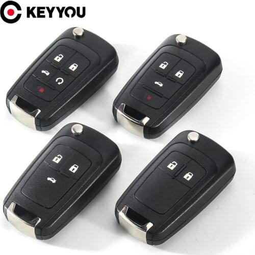 KEYYOU 3 Buttons For Chevrolet Cruze 2010 2011 Aveo Epica Impala Camar Flip Folding Key Fob HU100 Uncut Remote Key Case