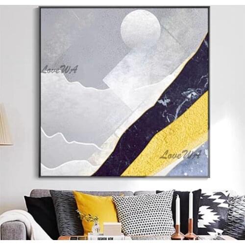 Modern New Hand-painted Abstract Gold Foil Canvas Wall Decor Art Oil Painting Large Living Room Decoration Wall Hang Paintings