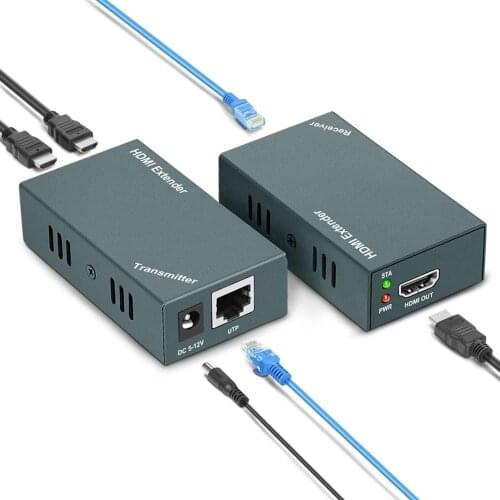 HDMI Extender with Loop Out Option 164ft Extend Transmission(1080P@60Hz/3D) Over Cat5e/Cat6/Cat7, High Compatibility and POC