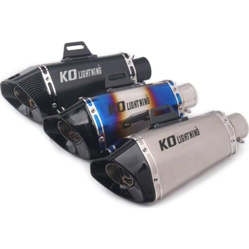 51mm Universal Motorcycle Exhaust Tail Pipe With Silencer 340mm Stainless Steel Exhaust System For ATV Street Bike