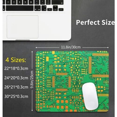 Green Electronic Circuit Board Mouse Pad DIY Print Green Board Chip Circuit Closeup Component Computer