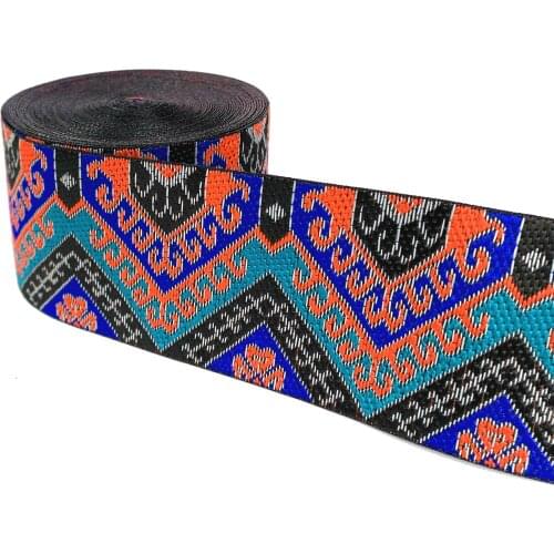 ZERZEEMOOY 2" 5CM 7 YARD Ethnic Embroidered Jacquard Ribbons Trim DIY For Decoration Handcraft Apparel Sewing Belt Straps