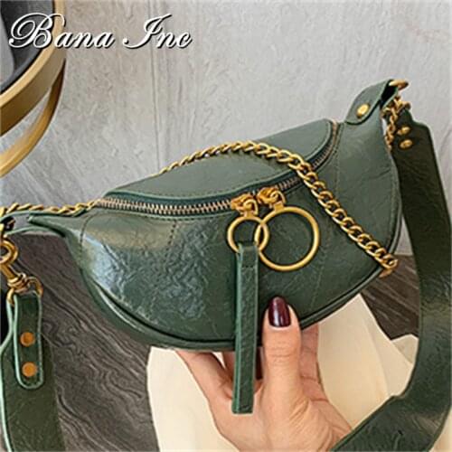 Women Chain Chest Bag Shoulder Messenger Bag Fashion Quality PU Leather Crossbody Bags For Women Lady Travel Handbags And Purses