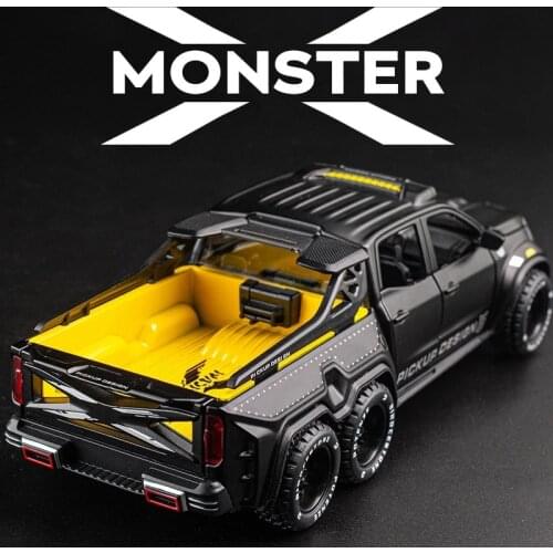 1:28 X-Class 6*6 Wheel Alloy X Pickup Car Model Diecasts & Toy Off-road Vehicles Metal Toy Car Model Simulation Childrens Gift
