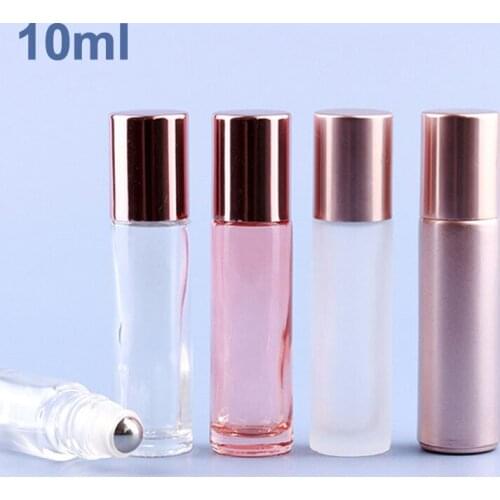 10ml Glass Roller Bottle Bottles with Removable Stainless Steel Roller Ball for Essential Oil Perfume