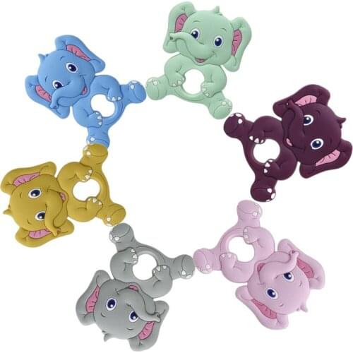 10 PCS Silicone Wheel Baby Teether Partern DIY Pacifier Chain Clip Round Wheel Shape Soft Dental Care Infant Teethers Gift