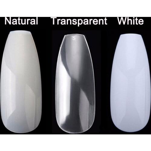 100/500Pcs Long Ballerina Coffin Shape Full Cover False Fake Nails Art Tip DIY RP