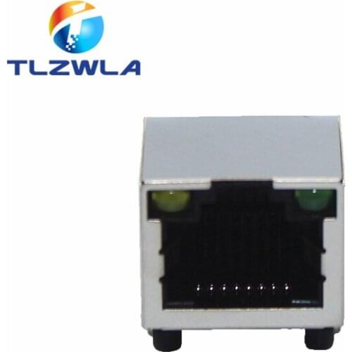 100Pcs RJ45 Network Ethernet FEMALE SOCKET with light RIGHT ANGLE 56 8P8C female jack connector