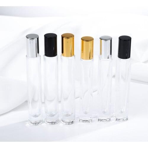 20Pcs Roll-on Ball Dispensing Bottle Transparent Essential Oil Massage Empty Bottle 10ml Portable Perfume Roll-on Bottle