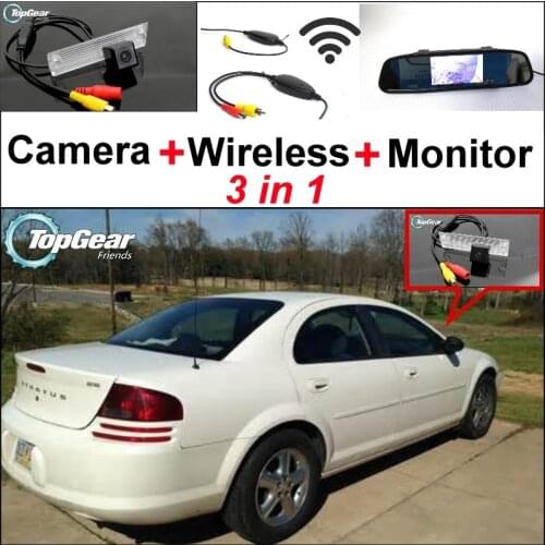 3 in1 Special Camera + Wireless Receiver + Mirror Monitor EASY DIY Parking System For Dodge Stratus 2001~2006