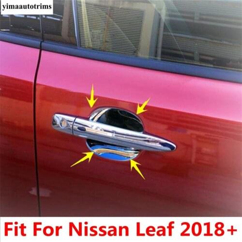 Yimaautotrims Auto Accessory Outside Car Door Pull Doorknob Handle Bowl Protection Cover Trim 4 Pcs For Nissan Leaf 2018