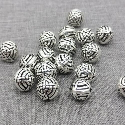 5pcs of 925 Sterling Silver Knot Hollow Round Beads for Bracelet