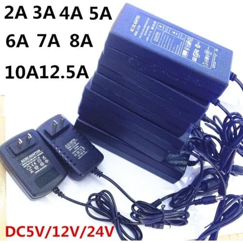 Power adapter supply for led strip EU/US/ for AC100-240V to DC12V 1A 2A 3A 5A 6A 8A 10A cord 4 options plug transformer