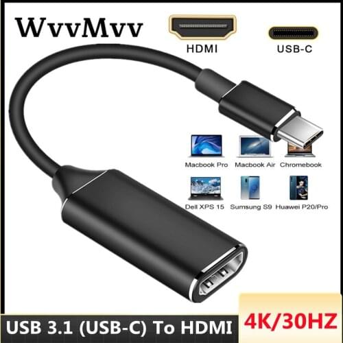 USB Type C Adapter USB 3.1 (USB-C) To HDMI-compatible Adapter Male To Female Converter For 4K PC Computer TV Display Phone