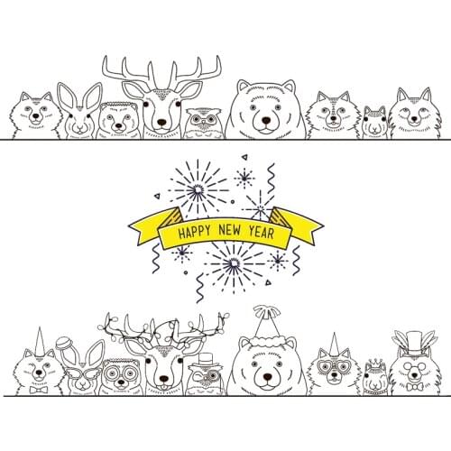 AZSG Happy New year / Animals Clear Stamps For DIY Scrapbooking Decorative Card making Crafts Fun Decoration Supplies 13*13cm