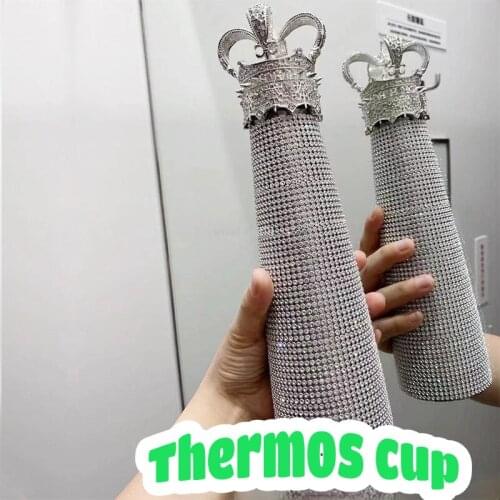 Large capacity thermos mug Net Red Rhinestone Cup tea infuser bottle mugs coffee cups Couple gifts stainless steel tumblers