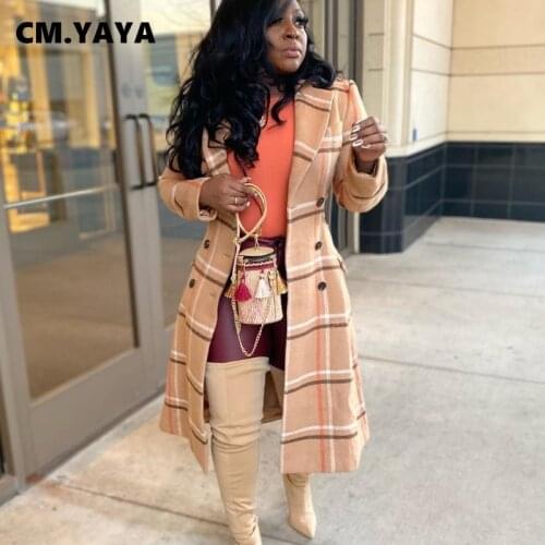 CM.YAYA Women's Plaid Coats