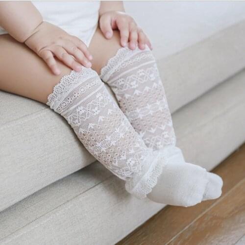 Kids Cotton Lace Knee High Socks Girls Toddler Summer Mesh Thin Newborn Infant Cute Princess Ruffle Long Sock Baby Accessories