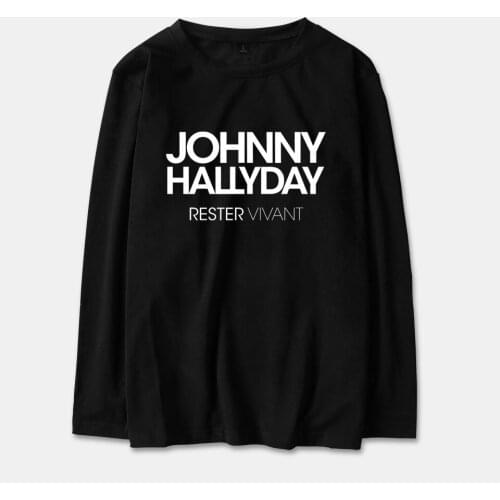 Johnny Hallyday printed t shirt men/women cotton t-shirt fashion long sleeve tshirt spring hip hop women t shirts tee clothes