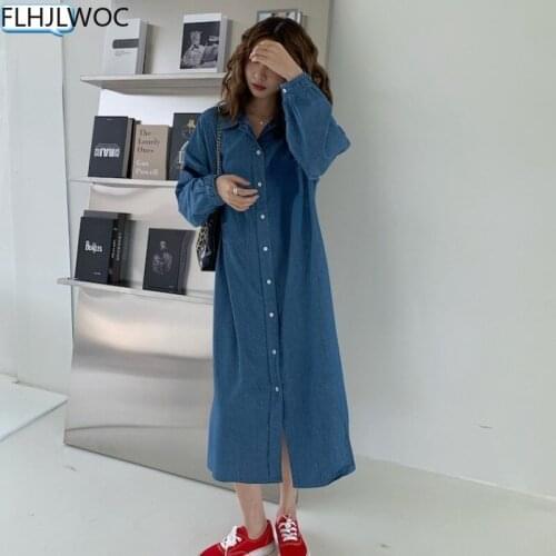 FLHJLWOC Fashionable Shirt Dresses