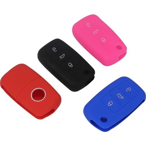 Bilchave 10pcs For VW Golf Bora Jetta POLO Passat Skoda Superb Octavia Fabia SEAT Ibiza Leon Silicone Car Key Case Cover Fob 3B