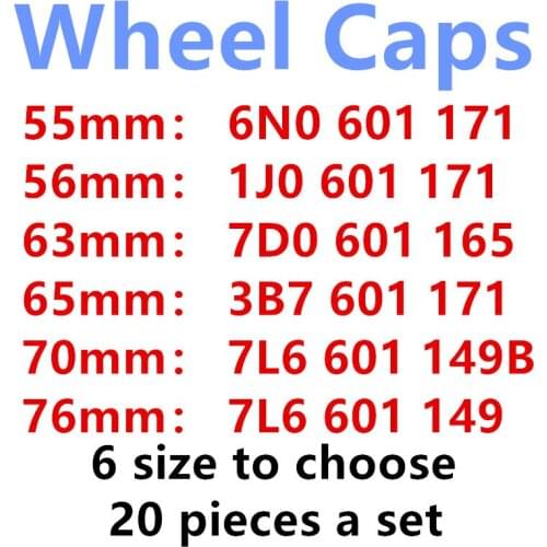 20pcs WHEEL CENTER CAPS RIM HUB CAP 65mm 3B7601171, 1j0601171,6N0601171, 7L6601149, 7L6601149B 7M7601165 7D0601165