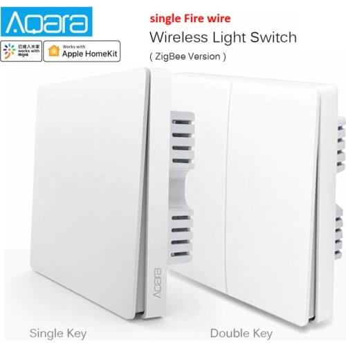Aqara Smart Light Control ZiGBee Wall Switch Via xiaomi mi home mijia APP single fire wire ( live Fire line ) Wall Switch ZiGBee