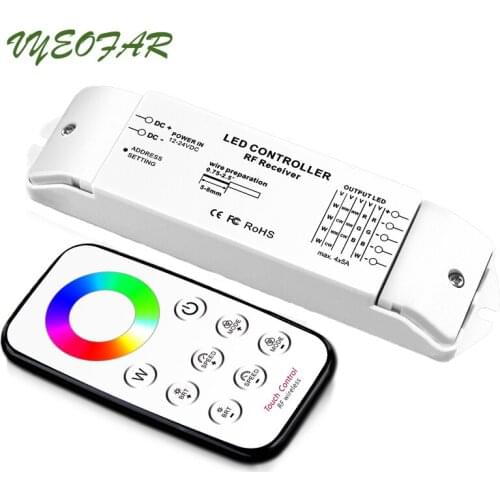 New RGBW LED Strip Controller 12V 24V RF Wireless Touch Remote Control Panel 5050 3528 RGB RGBW Tape String Ribbon Controller